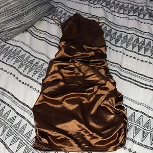 A brown dress this was worn for a birthday